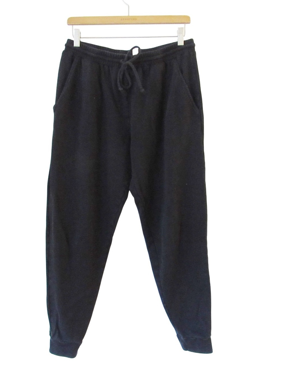 ThirdLove Black Jogger Pants Large Cotton Knit Drawstring Elastic Waist Pockets
